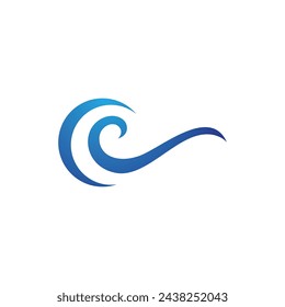 Water wave icon vector illustration design logo