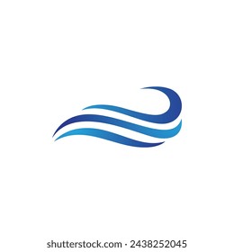 Water wave icon vector illustration design logo