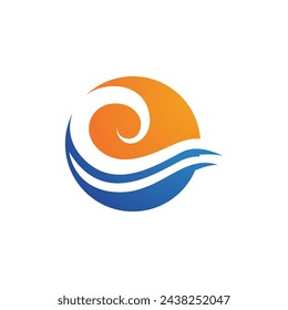 Icono de onda de agua ilustración vectorial logo de diseño