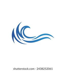 Water wave icon vector illustration design logo