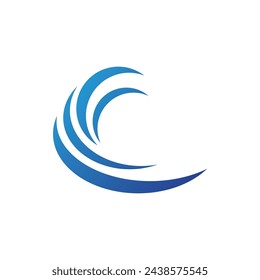 Water wave icon vector illustration design logo