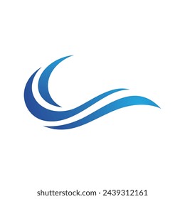 Water wave icon vector illustration design logo