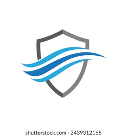 Water wave icon vector illustration design logo