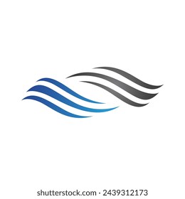 Water wave icon vector illustration design logo