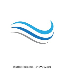 Water wave icon vector illustration design logo