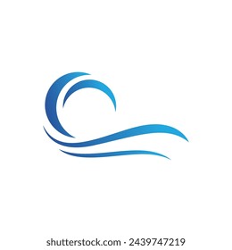 Water wave icon vector illustration design logo