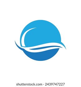 Water wave icon vector illustration design logo