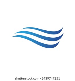 Water wave icon vector illustration design logo
