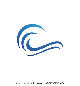 Water wave icon vector illustration design logo