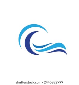 Water wave icon vector illustration design logo