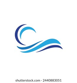Water wave icon vector illustration design logo