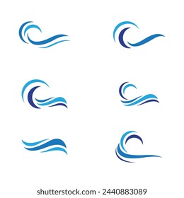 Water wave icon vector illustration design logo