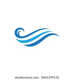Water wave icon vector illustration design logo