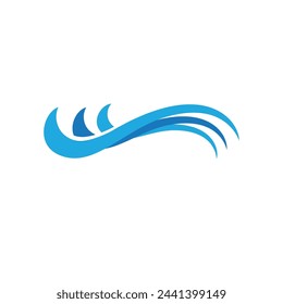 Water wave icon vector illustration design logo