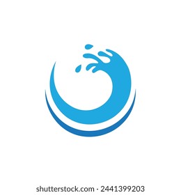 Water wave icon vector illustration design logo