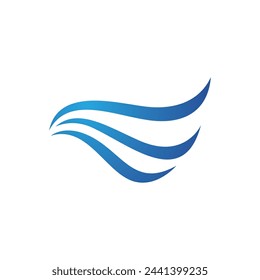 Water wave icon vector illustration design logo