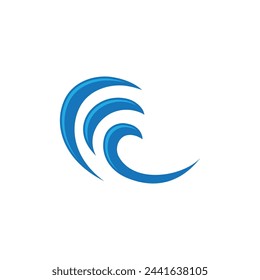 Water wave icon vector illustration design logo
