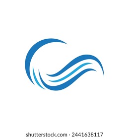 Water wave icon vector illustration design logo