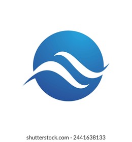 Water wave icon vector illustration design logo
