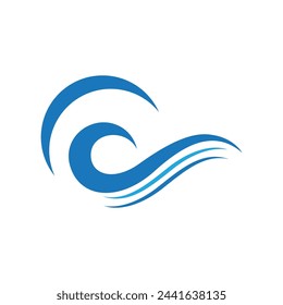 Water wave icon vector illustration design logo