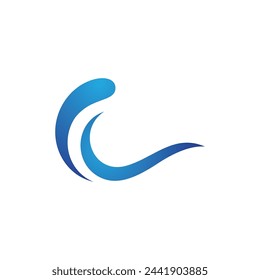 Water wave icon vector illustration design logo