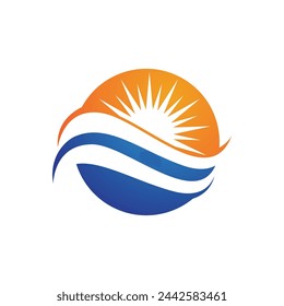 Water wave icon vector illustration design logo