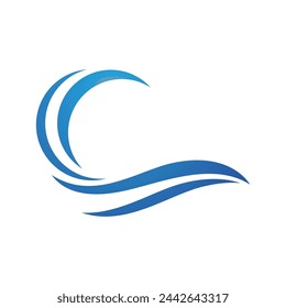 Water wave icon vector illustration design logo