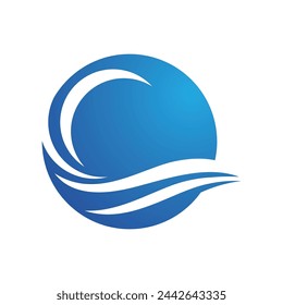 Water wave icon vector illustration design logo
