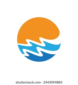 Icono de onda de agua ilustración vectorial logo de diseño