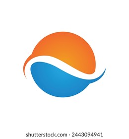 Water wave icon vector illustration design logo