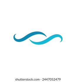 Water wave icon vector illustration design logo
