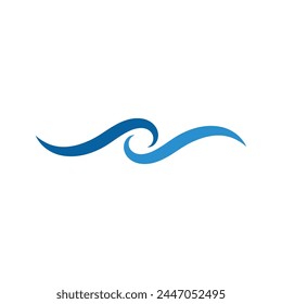 Water wave icon vector illustration design logo