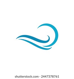 Water wave icon vector illustration design logo