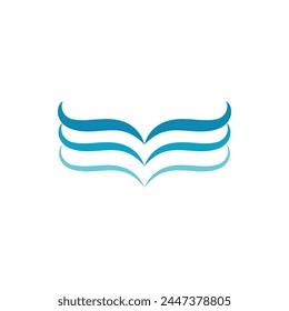 Water wave icon vector illustration design logo