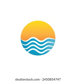 Water wave icon vector illustration design logo