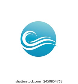 Logo de diseño de Ilustración vectorial de ícono de onda de agua