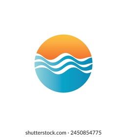 Logo de diseño de Ilustración vectorial de ícono de onda de agua