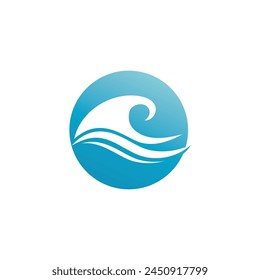 Water wave icon vector illustration design logo