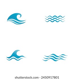 Logo de diseño de Ilustración vectorial de ícono de onda de agua