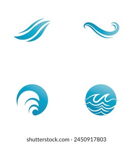 Water wave icon vector illustration design logo