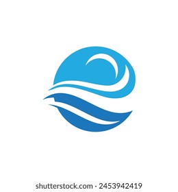 Water wave icon vector illustration design logo
