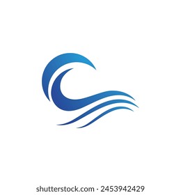Water wave icon vector illustration design logo