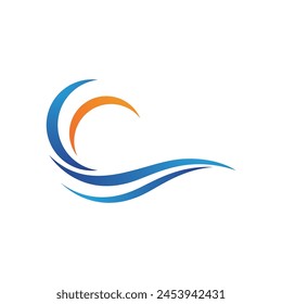 Water wave icon vector illustration design logo