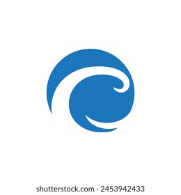 Logo de diseño de Ilustración vectorial de ícono de onda de agua