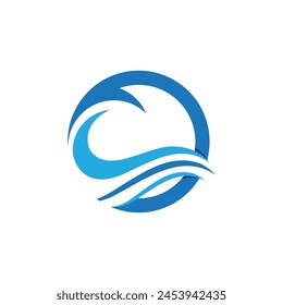 Water wave icon vector illustration design logo