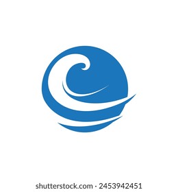 Water wave icon vector illustration design logo