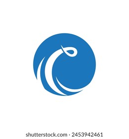 Water wave icon vector illustration design logo