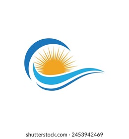 Water wave icon vector illustration design logo
