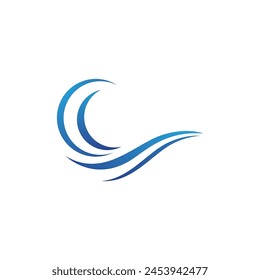 Water wave icon vector illustration design logo