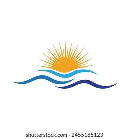 Water wave icon vector illustration design logo